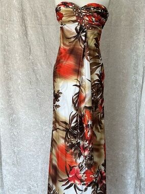 Chicas - Vintage Dead-stock  Strapless Floral Maxi Dress New with Tags